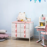 6 Drawer Chest Of Drawers W/ Wooden Top Kid Room Closet