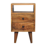 Solid Wood Mini Oak-ish Classic Open Bedside