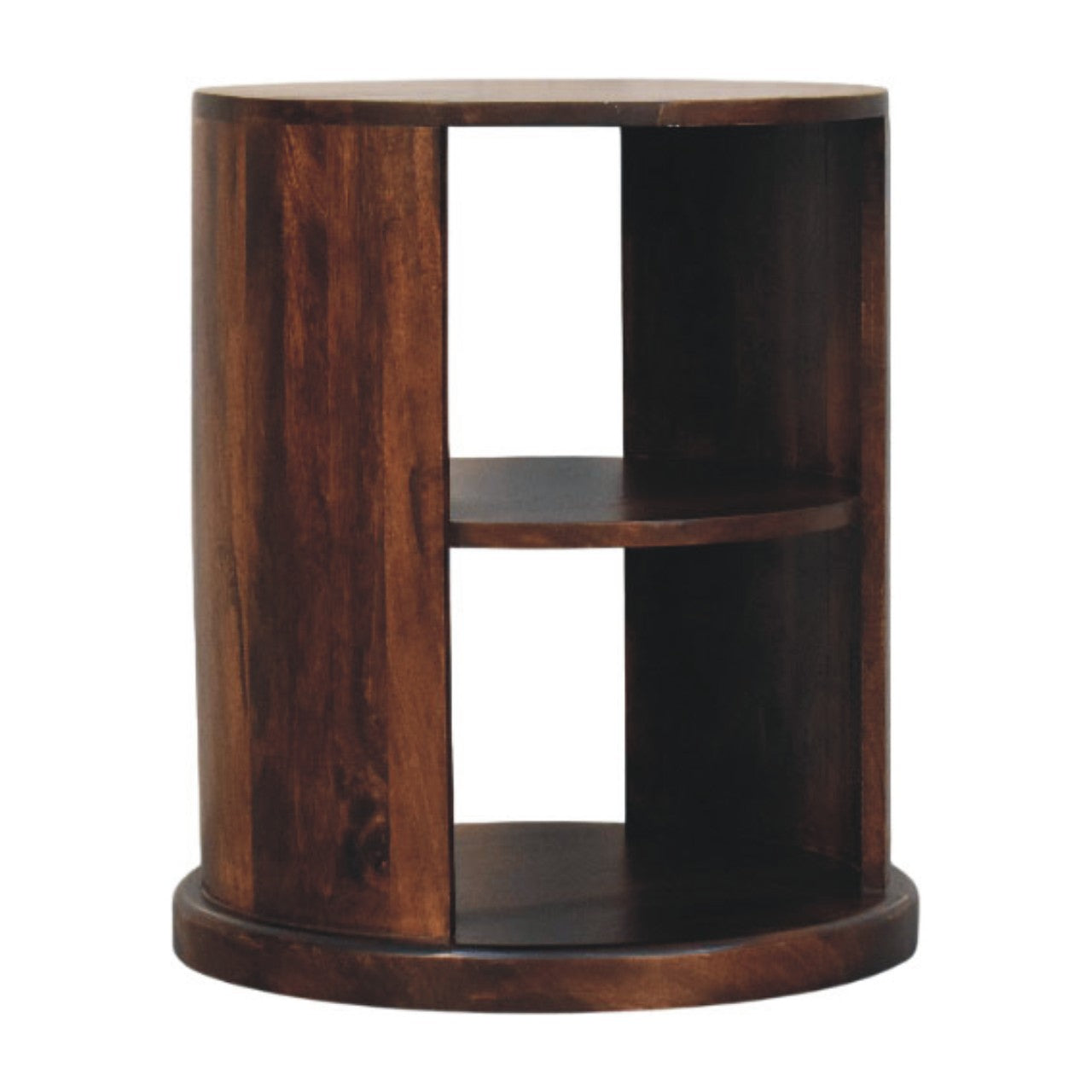 Ventura Side Table, 2 Open Shelves, Dark Brown | Brown
