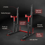 Centra Squat Rack 250kg Adjustable Bench Press Stand Power Rack Black
