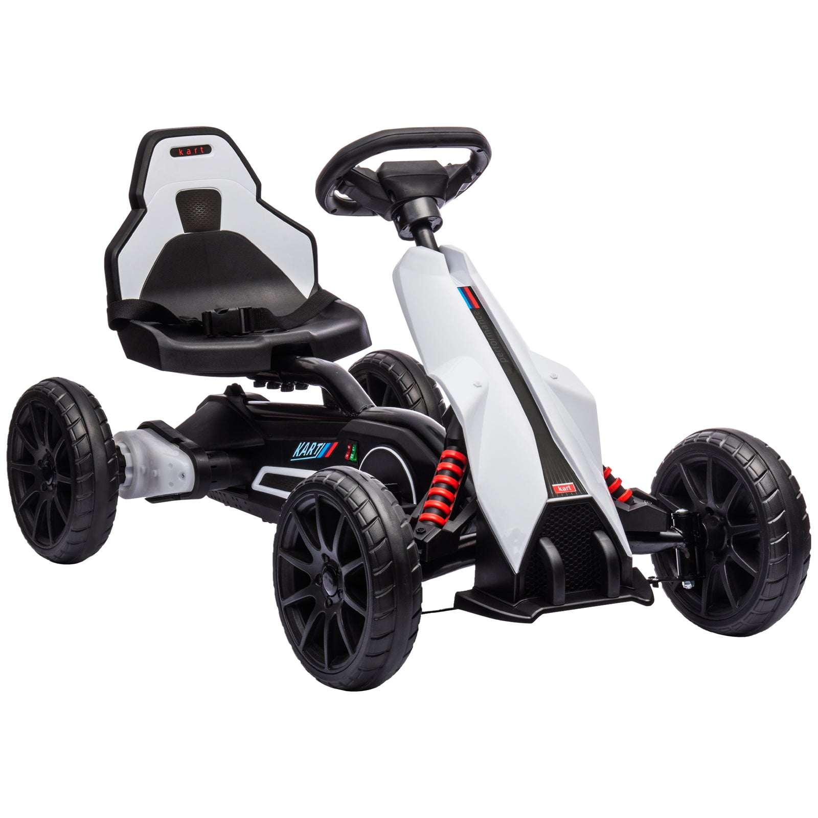 12v Electric Go Kart W/ Forward Reversing 2 Speeds For 3-8 Yrs | White