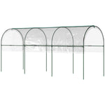 Tomato Greenhouse With Hoops, Stakes And Ropes