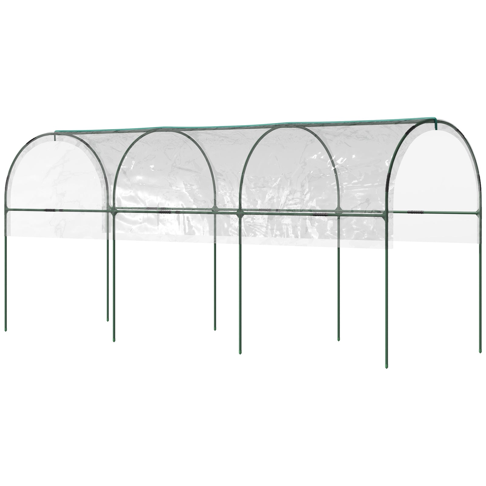 Tomato Greenhouse With Hoops, Stakes And Ropes