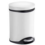 Stainless Steel 6l Pedal Bin With Easy Clean Inner Liner | White