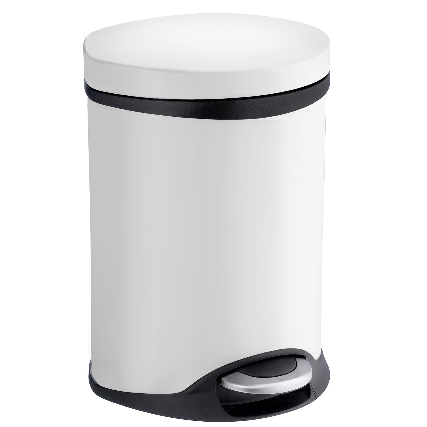 Stainless Steel 6l Pedal Bin With Easy Clean Inner Liner | White