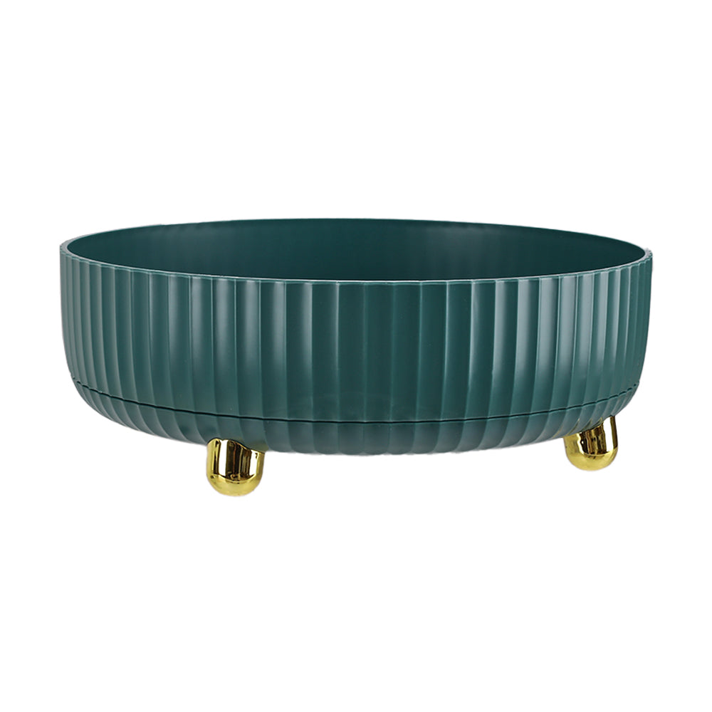 Rotating Round Spice Storage Rack Tray Turntable Kitchen Organizer | Small | Green