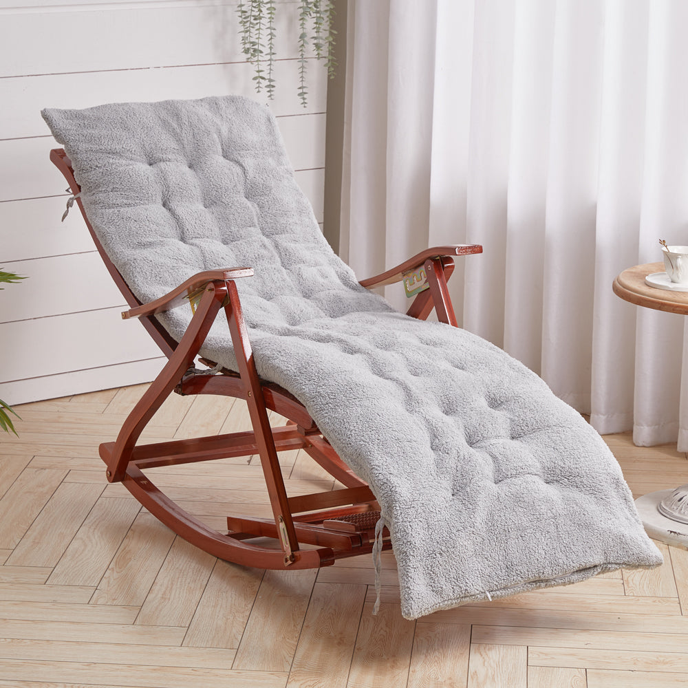 Thick Sherpa Fleece Lounger Cushion Soft Plush Recliner Chair Pad | Large | Grey