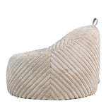 Classic Ribbed Faux Fur Bean Bag Chair | Beige