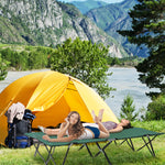 Double Camping Folding Cot Outdoor Portable Sleeping Bed | Green