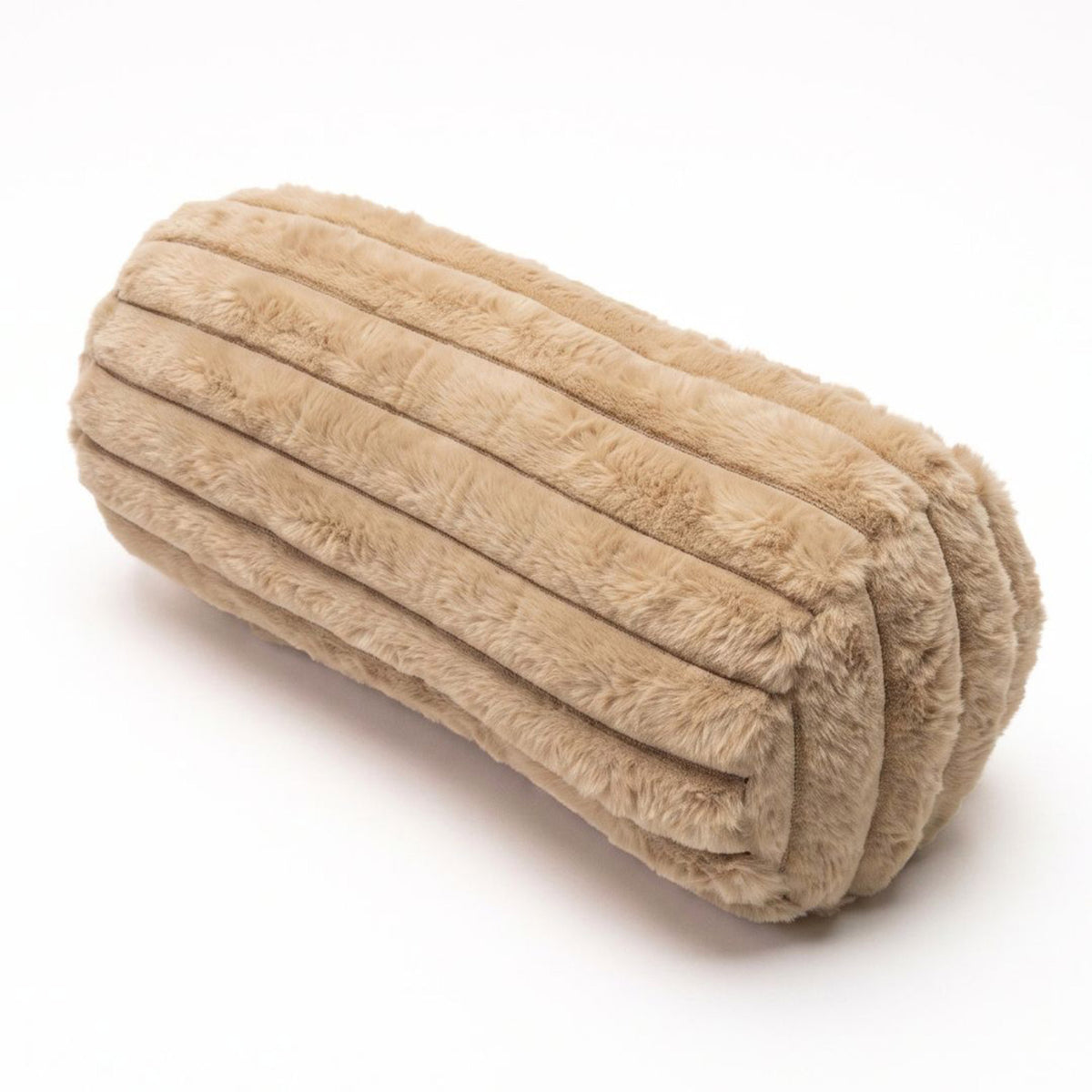 Ribbed Bolster Cushion, 40 X 15cm | 40cm x 15cm | Beige