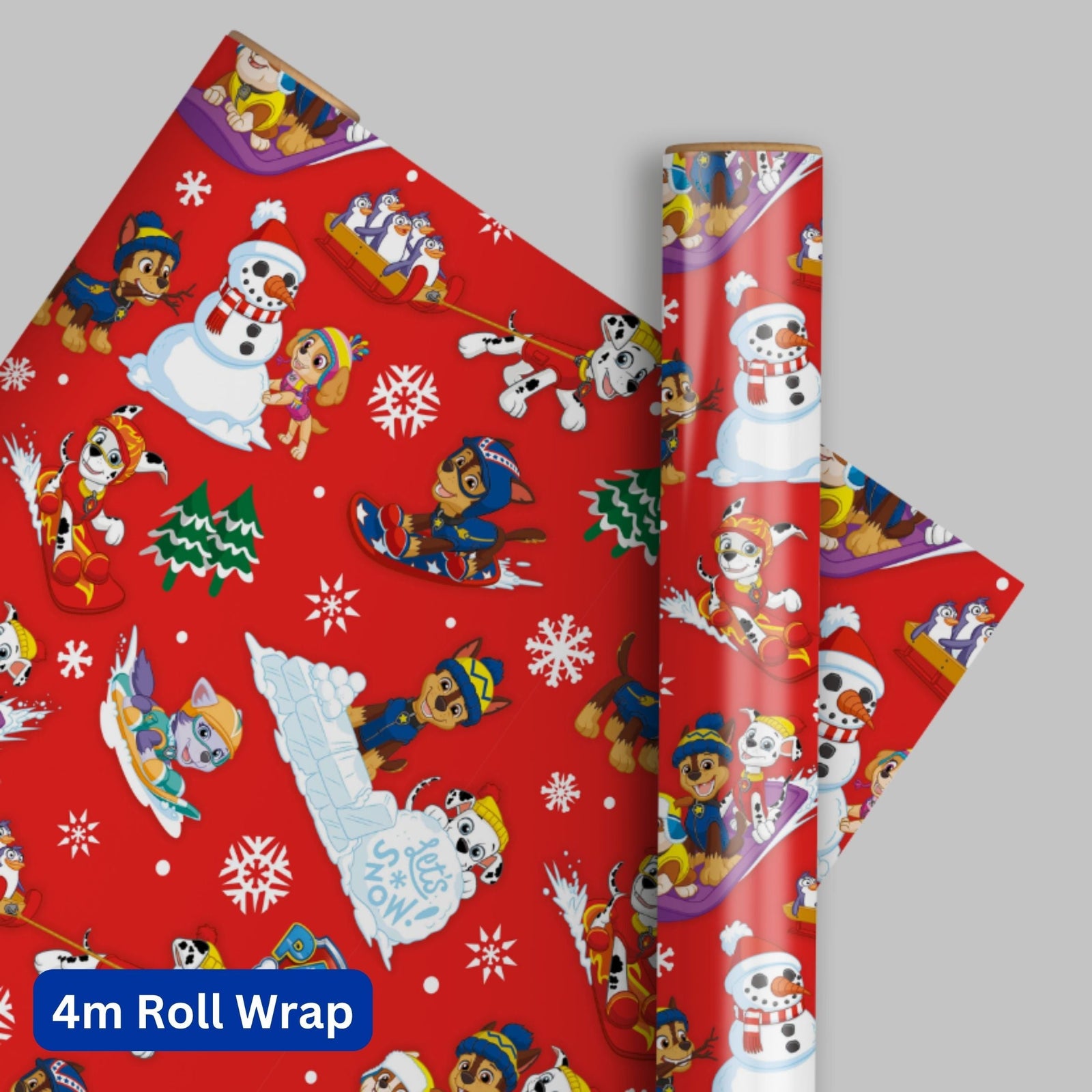 Paw Patrol Christmas Wrapping Paper 4m Roll Official Product