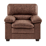 Bonded Faux Leather Armchair Sofa | Light Brown