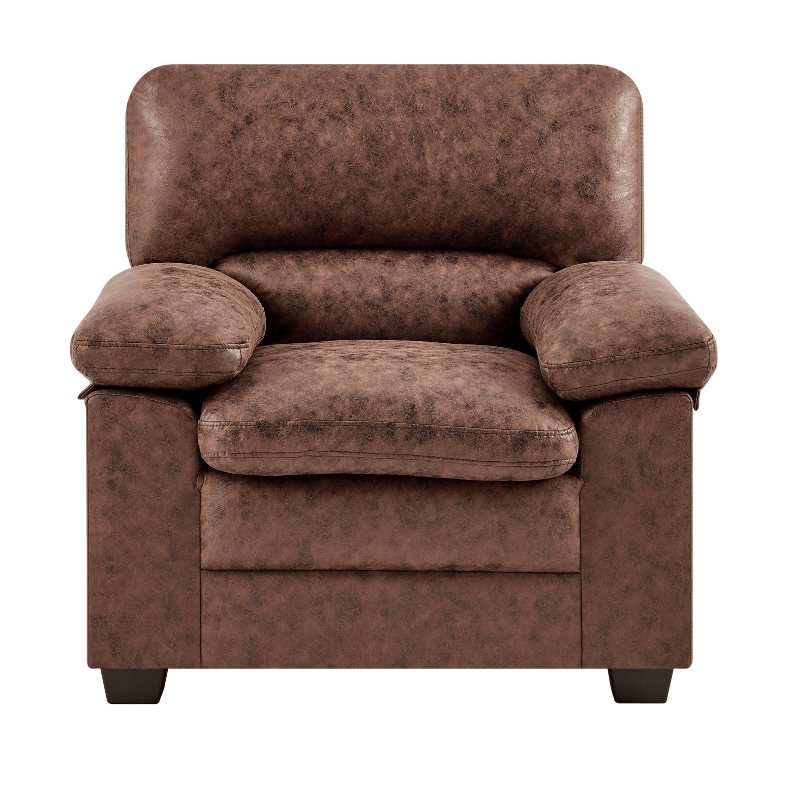 Bonded Faux Leather Armchair Sofa | Light Brown