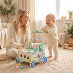 AIYAPLAY Wooden Baby Walker For 1-3 Years, Push Along Walker Toys For 1-3