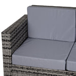 Rattan Wicker 2-seat Sofa Loveseat Padded Garden Furniture