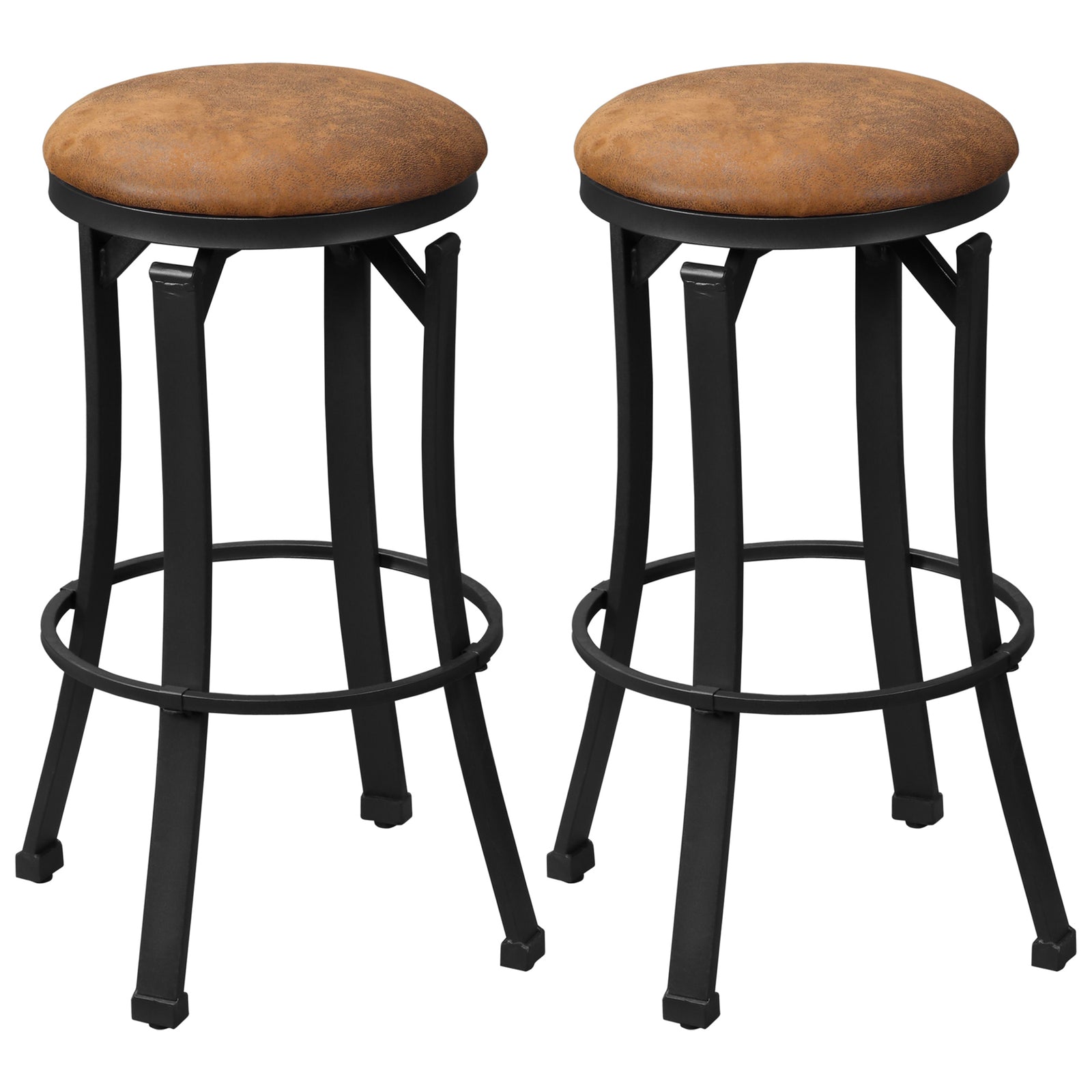 Microfiber Cloth Bar Stools With Steel Legs Set Of 2