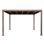 Wood Effect Aluminium Pergola With Led Lights | 4m x 3m | Brown