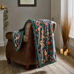 Folkloric Nutcracker Throw Navy – Festive Sherpa Lined Christmas Blanket 130x170cm | 130cm x 170cm | Navy Blue