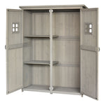 Wooden Garden Shed Tool Storage Cabinet Double Door Shelf