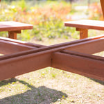 8 Seat Garden Wooden Round Picnic Table Bench