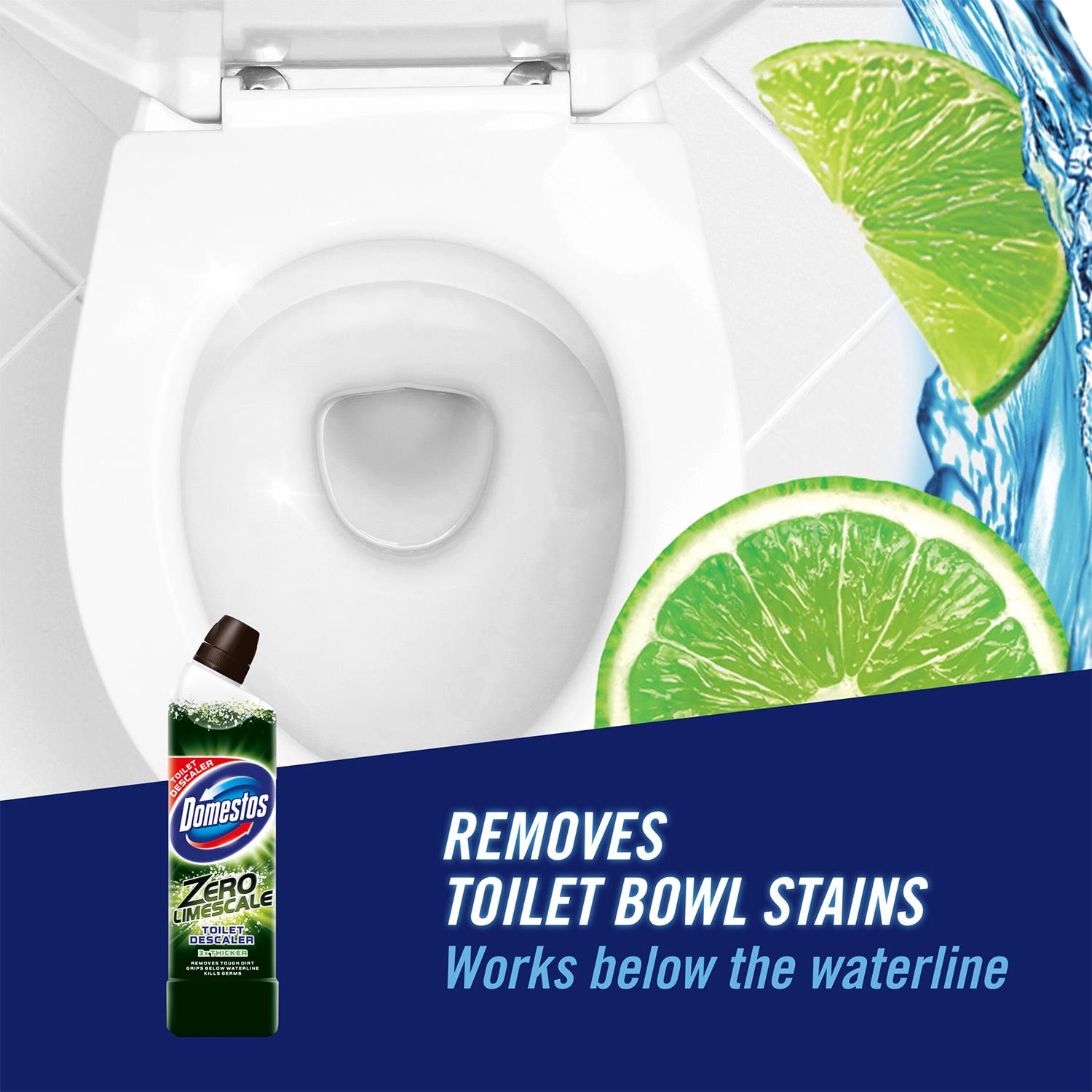 Zero Limescale Toilet Descaler Removes 100% Limescale 750 Ml, 3 Pack