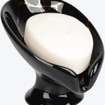 Leaf Shape Soap Dish Recycled Ceramic Eco-clay | Gold Marble & Black