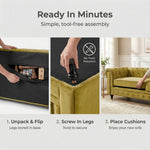 Chesterfield Scroll Arm Velvet Sofa 3 Seater | Olive