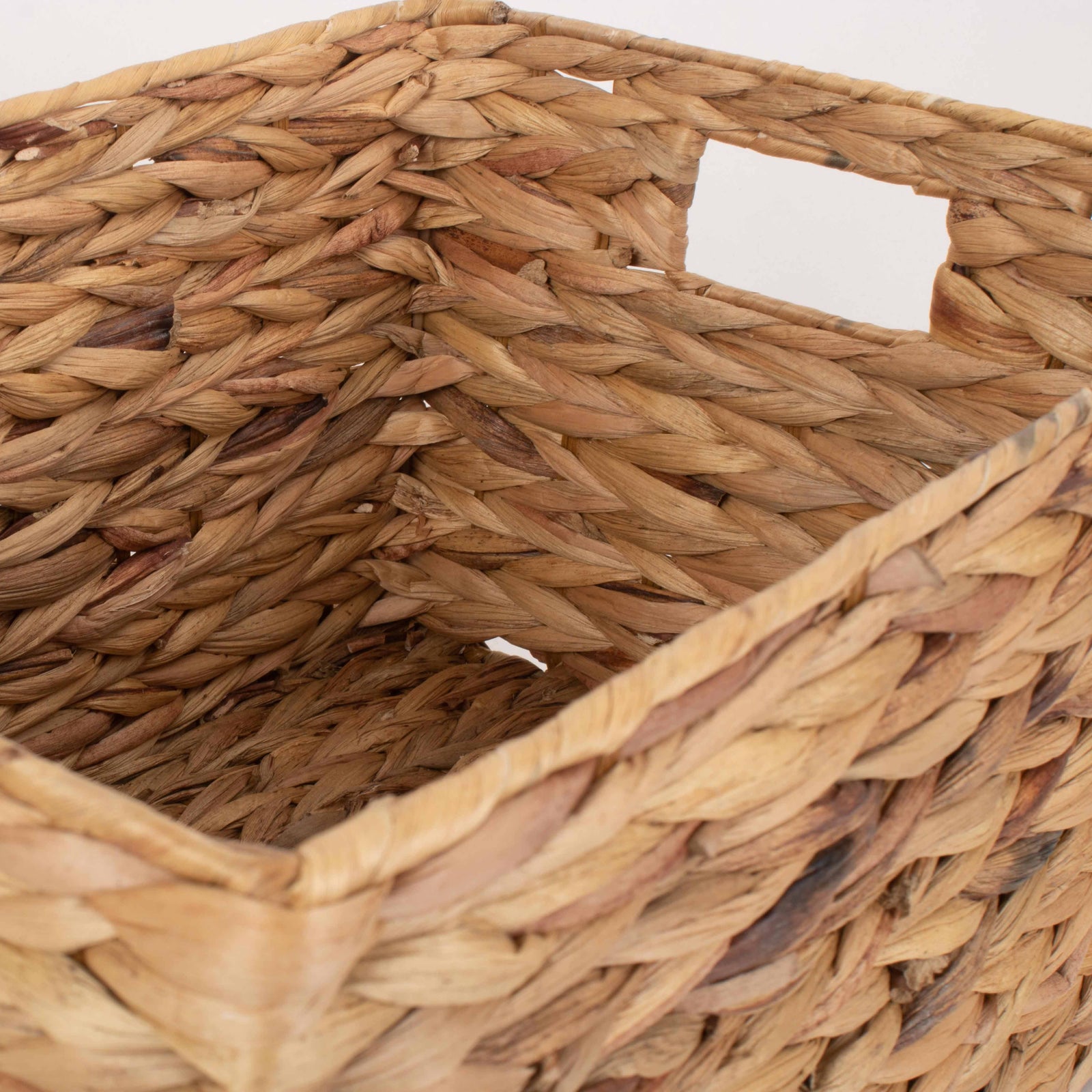 Water Hyacinth Rectangular Storage Basket | Medium | Brown