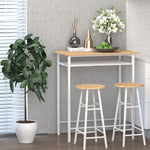 3 Piece Dining Kitchen Set W/ 1 Table And 2 Matching Chairs | White