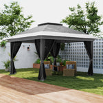 3.6x3.6m Pop Up Gazebo, Mesh Sides, Upf50+ | Dark Gray