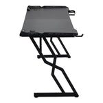 120cm/140cm/160cm W Gaming Desk With Mouse Pad, Cup Holder & Headphone Hook Sturdy Computer Table With Led Lights | Large | Black