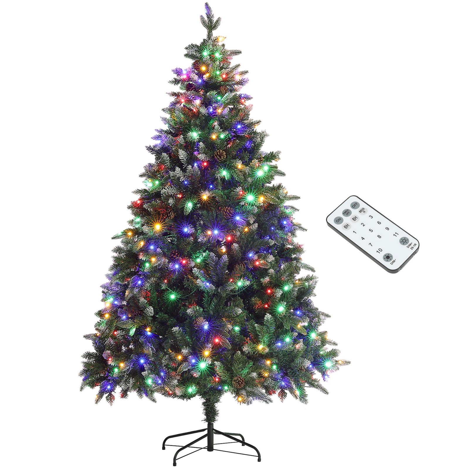 6/7ft Led Christmas Tree, Metal Base, Hinged | 6ft | Green