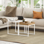 Coffee Table Set Square Nest Of Tables For Small Space | One Size | White