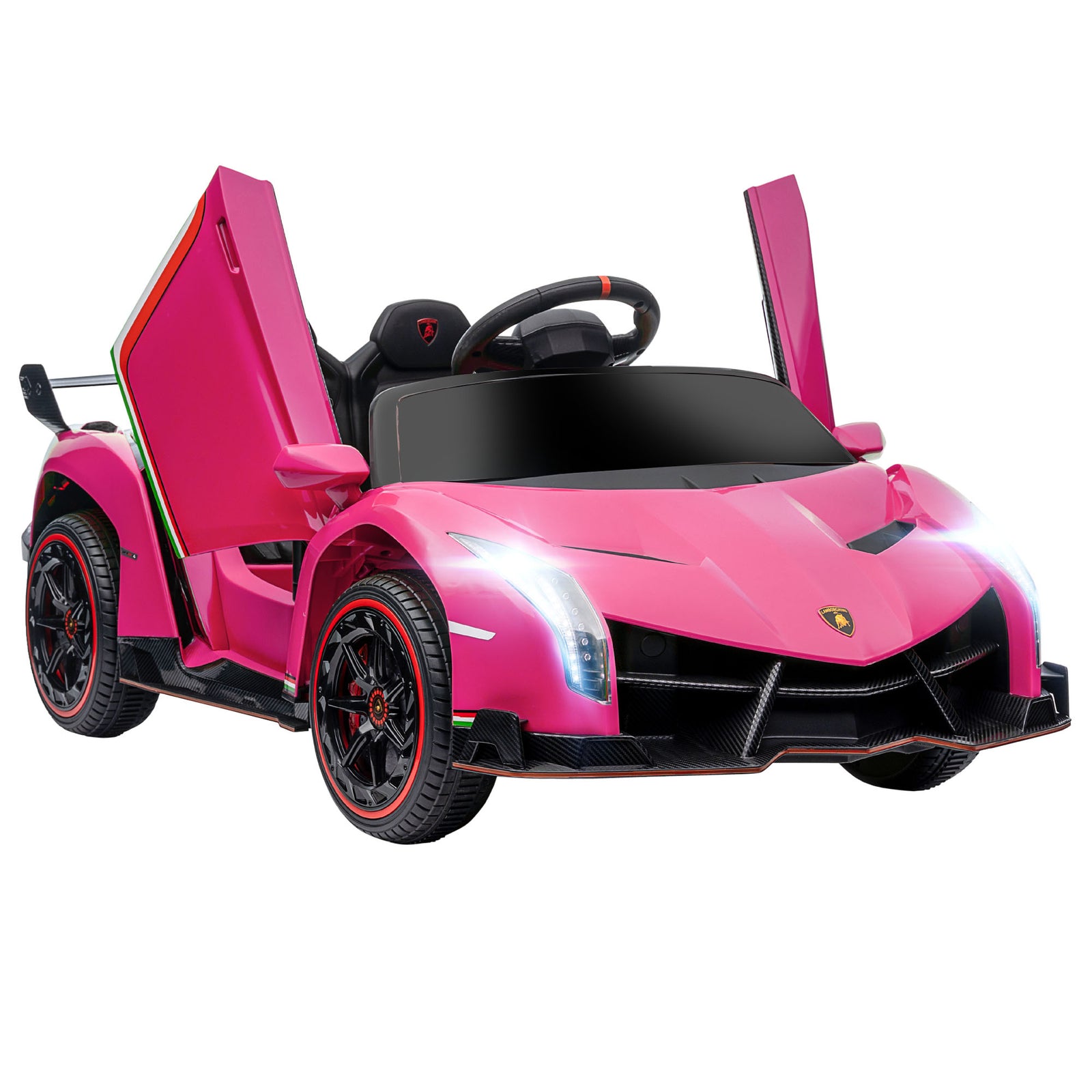 Lamborghini Veneno Licensed Electric Ride-on Car W/ Remote | Pink