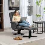 Swivel Recliner Chair With Footstool Velvet