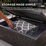 Luxury Outdoor Rug Waterproof Reversible For Garden Patio 100% Recycled, Black Nola Geometric | 150cm x 240cm | Black