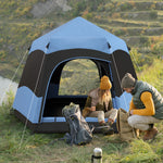 4 Person Pop Up Tent Camping Festival Hiking Shelter Family | Blue