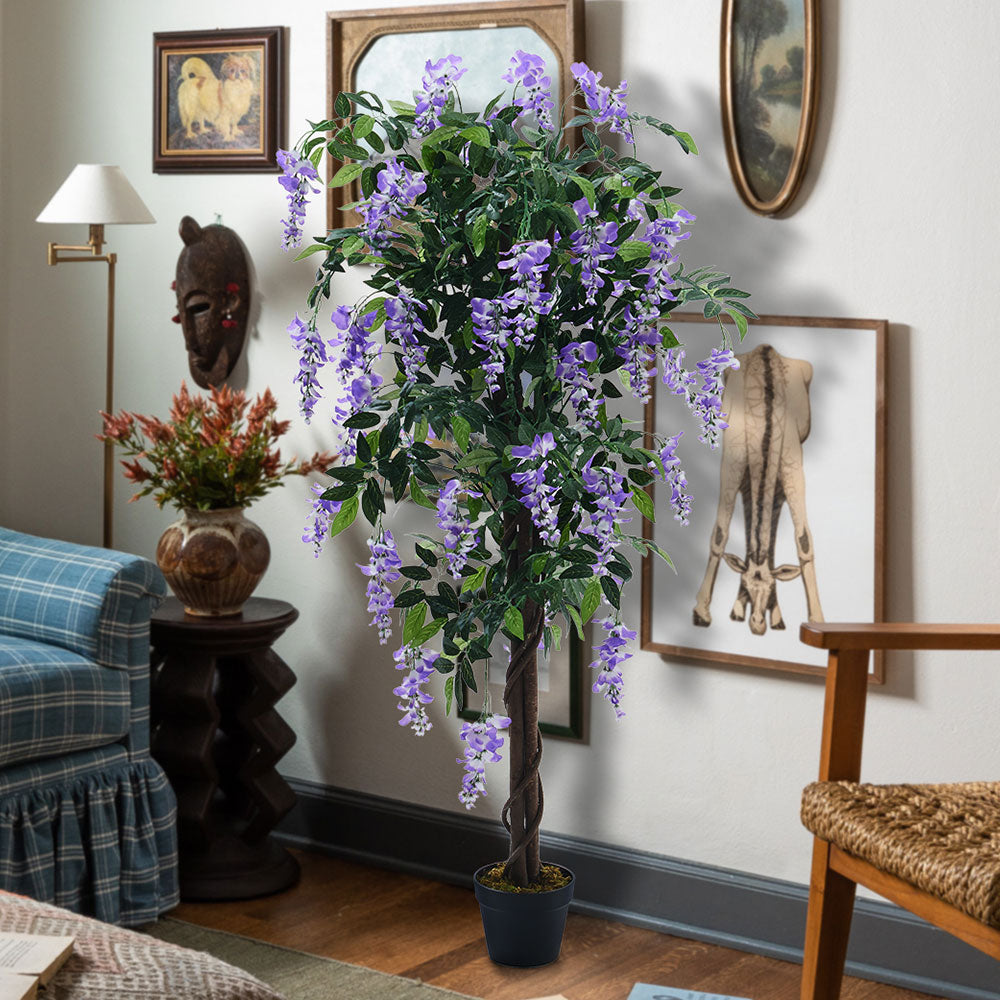 150cm Artificial Realistic Blossom Tree Bean Flower In Pot