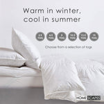 Goose Feather And Down 2.5 Tog  Summer Duvet | King | White
