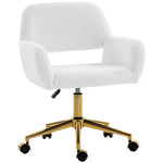 Swivel Office Chair, Vanity Desk Chair With Adjustable Height, Wheels | Cream