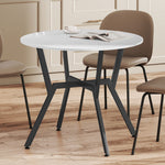Small Kitchen Table With Black Steel Legs, Dining Table | White