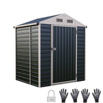 6x4 Ft Heavy-Duty Metal Apex Roof Garden Storage Shed – Durable Steel Frame, 4 Vents & Lockable Door Outdoor Tool House