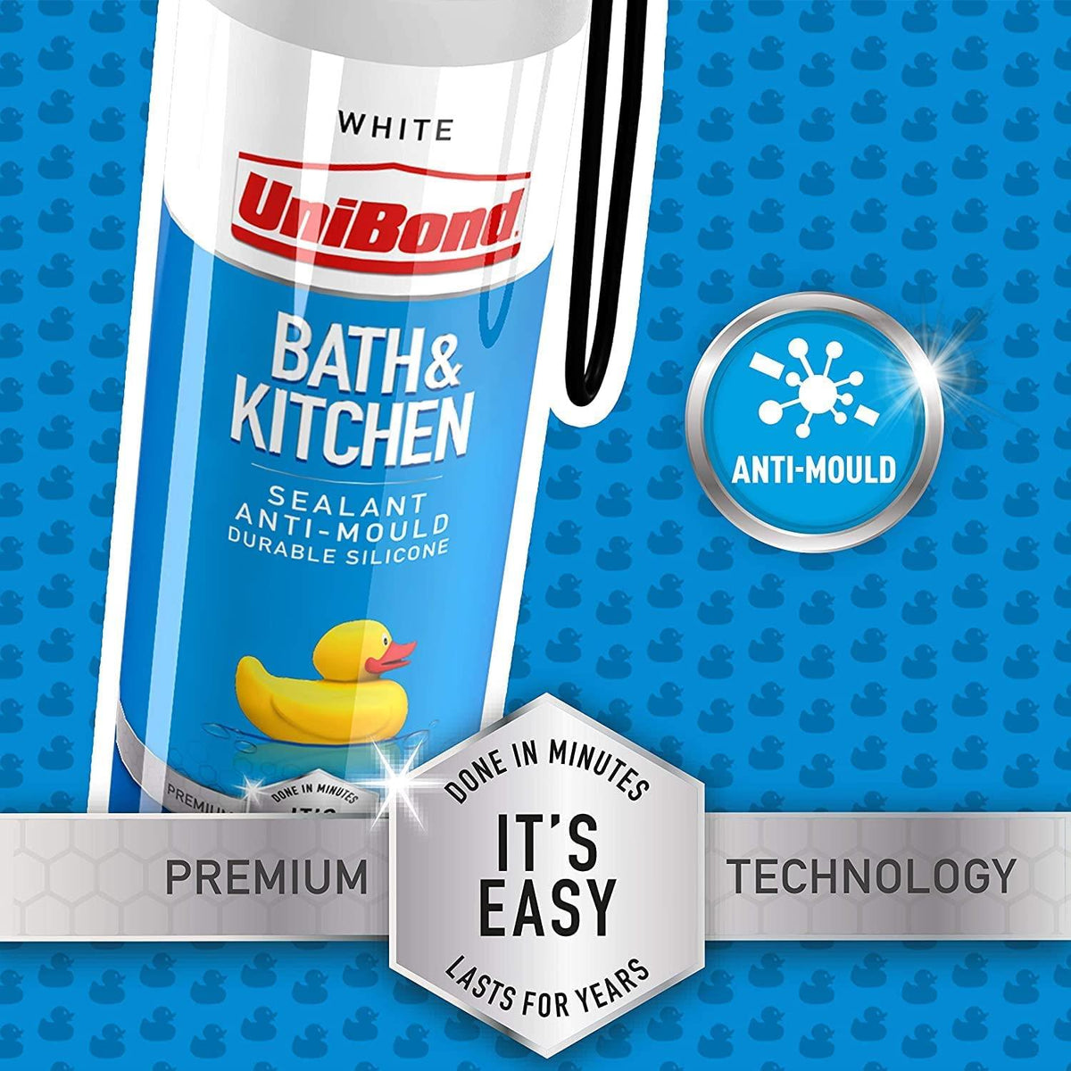 Mould Resistant Bath & Kitchen Silicone Sealant White, 208g | Set of 3