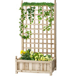 Garden Planter With Trellis Indoor Outdoor, Natural