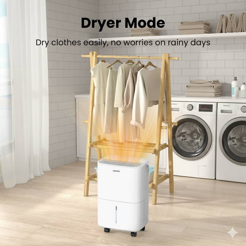 Smart 10l/12l Per Day Dehumidifier With Auto Humidity Control, 2.5l Tank & Timer – Quiet, Energy-efficient, And Portable With 360° Wheels And Laundry Drying Mode | 10l | White