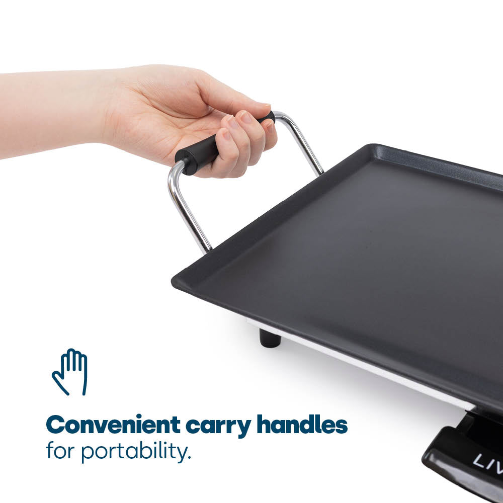 Livivo Teppanyaki Tabletop Electric Grill 2000w With Non Stick Plate And Tray