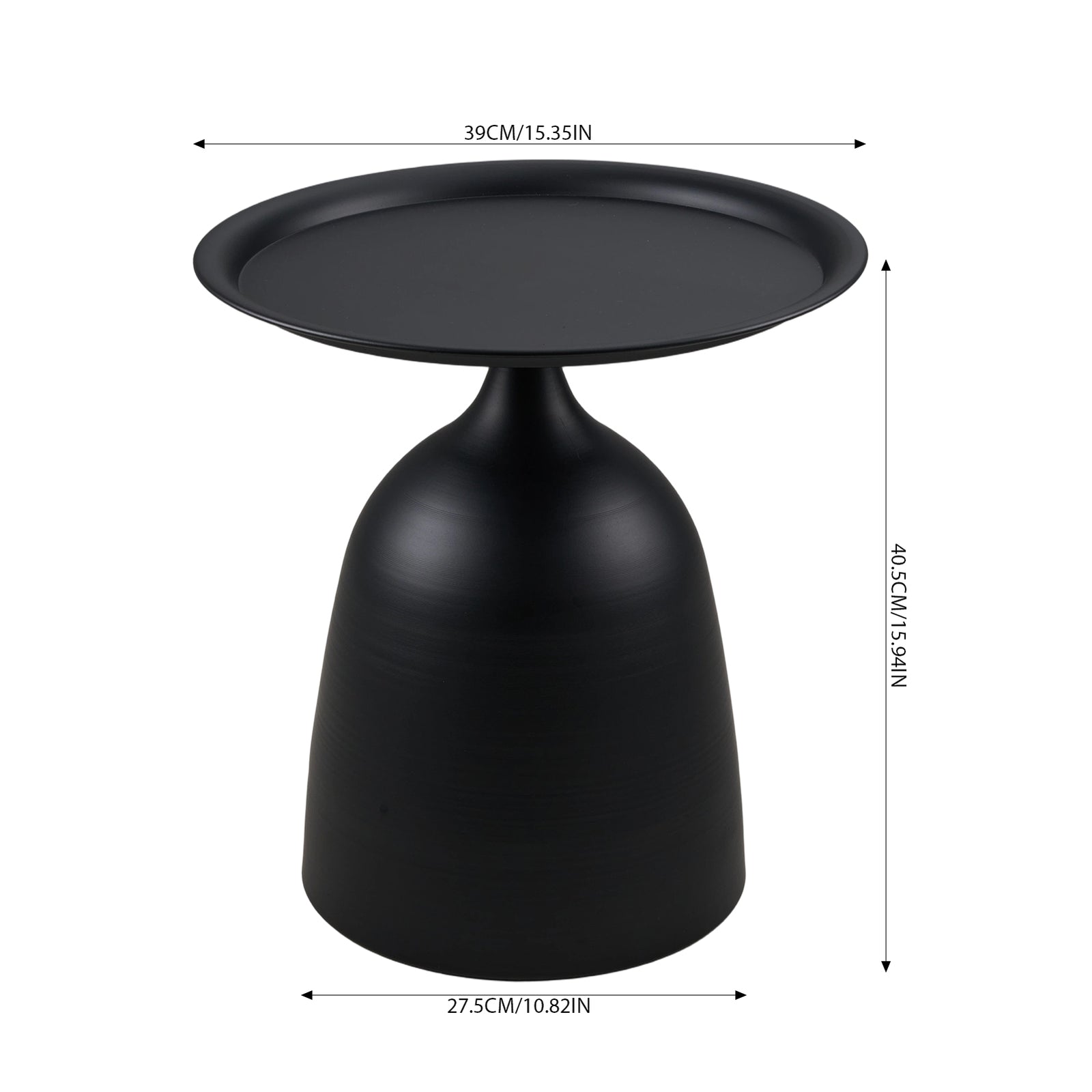Modern Minimalist Cold-rolled Steel Side Table | Black