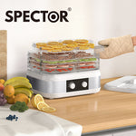 Spector 5 Tray Stainless Steel Food Dehydrator Jerky Fruit Vegetable Dryer White