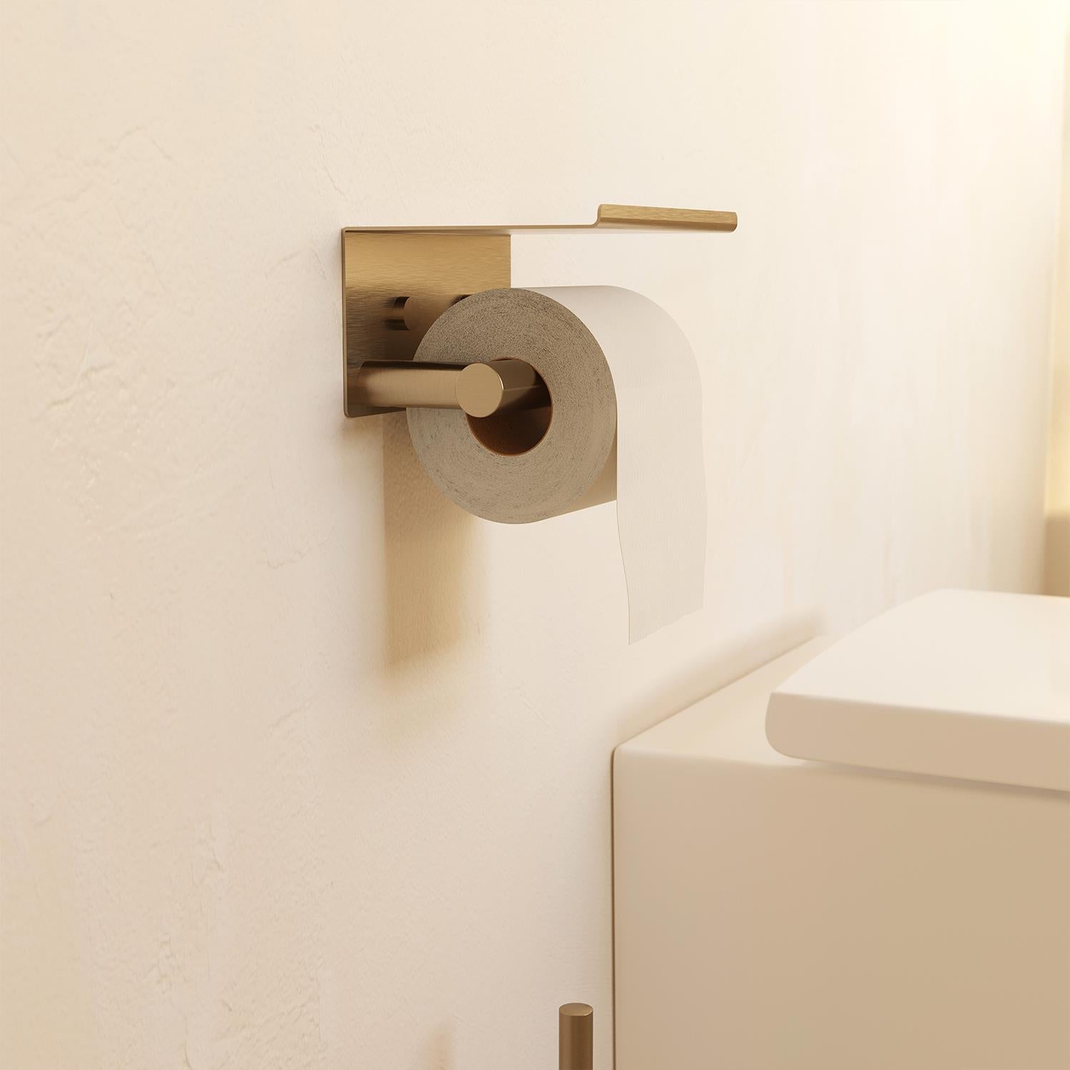 Paper Holder With Cover Brushed Gold Pvd Architect Sp