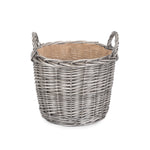 Wicker Antique Wash Finish Lined Log Basket | Medium | Brown